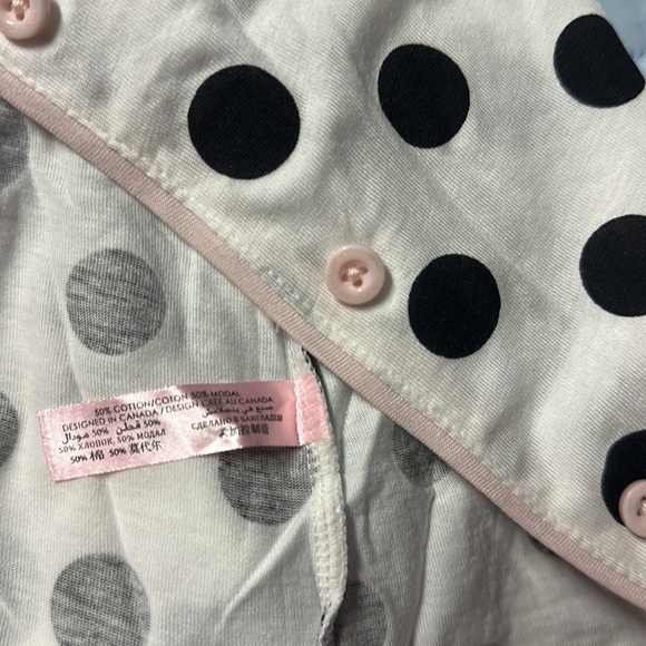 La VIe En Rose polka dot shirt black white pink cotton modal trendy summer - Picture 5 of 5
